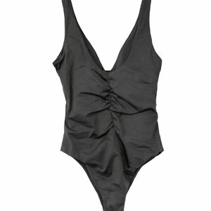 Women’s Black Ruched One-Piece Swimsuit